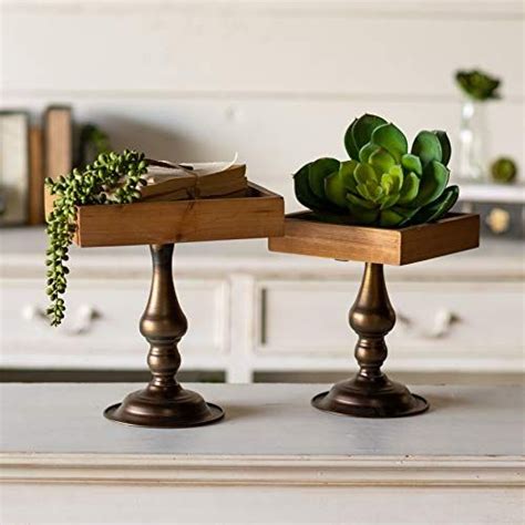 VIPSSCI Set of 2 Wood & Metal Risers Display Stands Antiq... https://www.amazon.com/dp ...