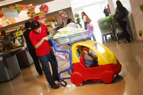 Funny Plastic Kids Shopping Carts With Metal Frame / Handle And Wheels