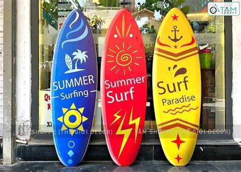 Ván lướt sóng trang trí chủ đề Surf Paradise cao 150cm VLS-02