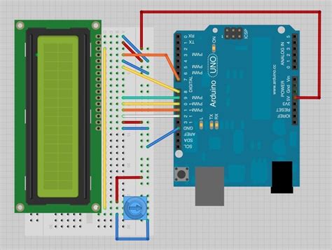 Breadboard Layout | Arduino Lesson 11. LCD Displays - Part 1 | Adafruit Learning System