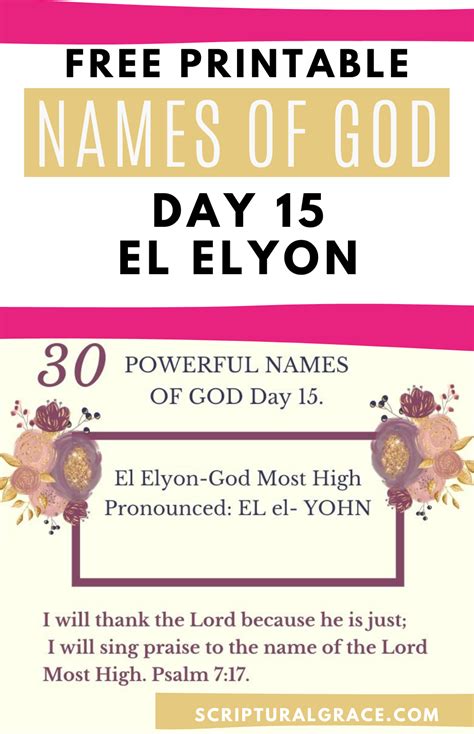 El Elyon-God Most High: Biblical Meaning And Praying The Names Of God ...