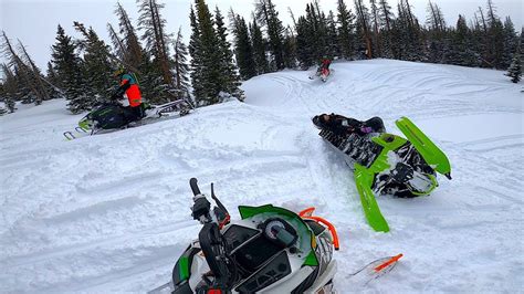 Snowy Range Wyoming Snowmobiling (120" base) March 2020 - YouTube