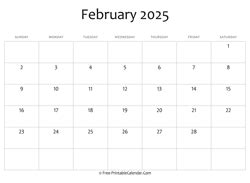 February 2025 Calendar Templates