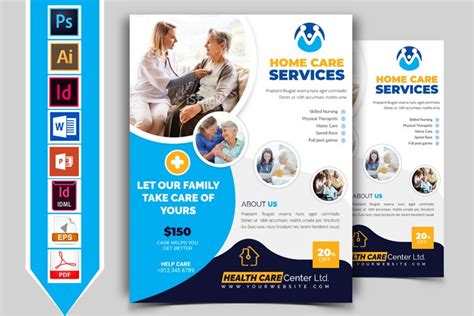 Home Care Flyer Template Vol-02 (375755) | Flyers | Design Bundles