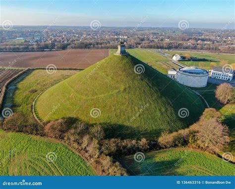 Aerial View of the Lion`s Mound with Farmland Around. Stock Photo - Image of activity, immense ...