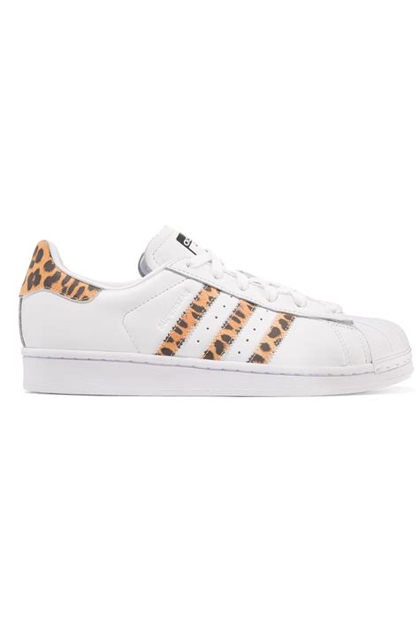 adidas Originals Superstar Leopard Print-trimmed Leather Sneakers in ...