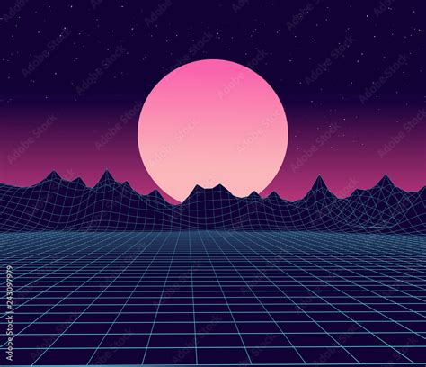 80s retro future. Retro futuristic background 1980s style. Retro ...