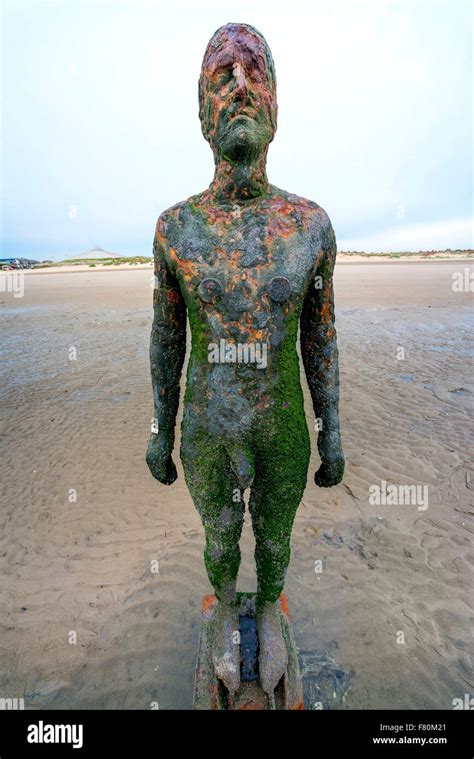 Another Place Statues by Antony Gormley Crosby Beach Liverpool, England United Kingdom Stock ...