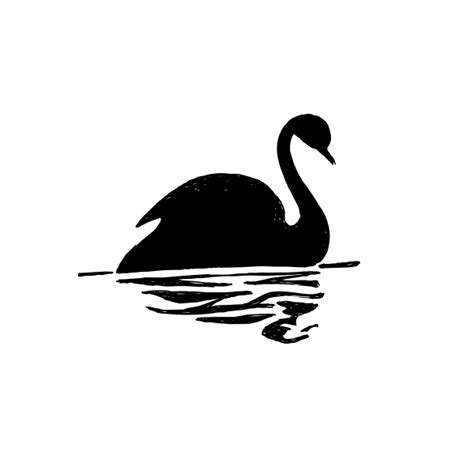 Silhouette vector image of swan | Free SVG