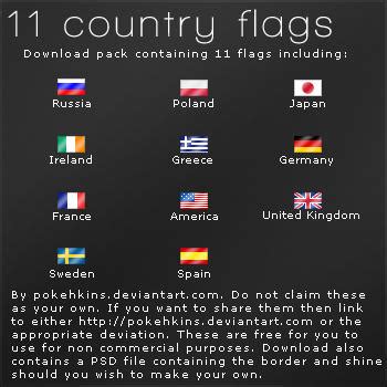 Resource - 11 Country Flags by Pokehkins on DeviantArt