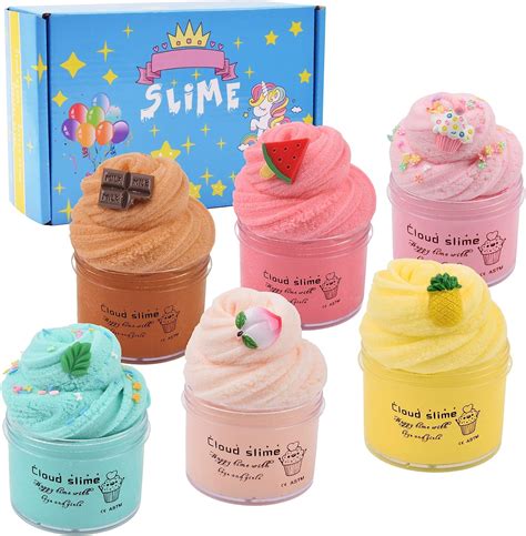 Buy 6 Pack Upgrade Cloud Slime Kits with Peach ,Watermelon,Mint Leaf Cloud Slime ,Pineapple ...