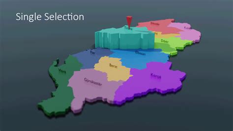 Albania Provinces Map (3D + Pre-rendered Images)