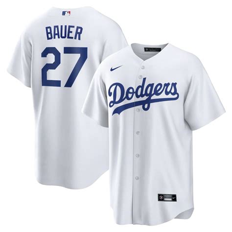 trevor-bauer-dodges-replica-jersey - 4X Apparel - Big & Tall Sports Gear