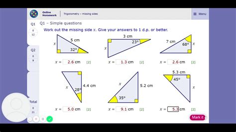 Trigonometry Find Missing Side Worksheet