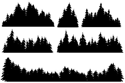 pine tree silhouette. pine tree landscape 10890791 Vector Art at Vecteezy