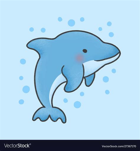 Cute Dolphin Drawing - Drawing.rjuuc.edu.np