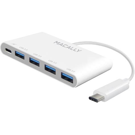 Macally 4-Port USB 3.0 Hub with USB Type-C Charging Port