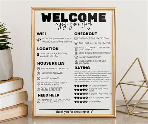 Airbnb Welcome Sign Vacation Rental Printable Editable - Etsy Star ...