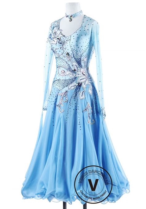 Edelweiss Blue Ballroom Competition Dance Dress - Venus Dancewear - Your Private Dancewear ...