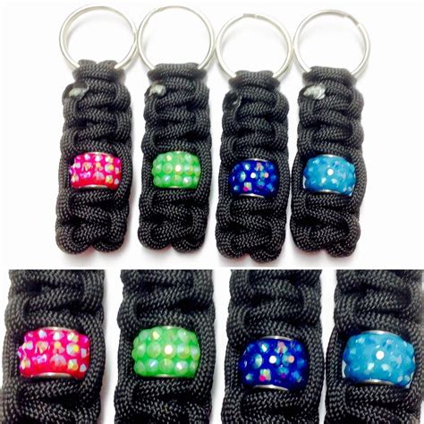 Paracord Keychain Beaded Keychain Rhinestone Keychain