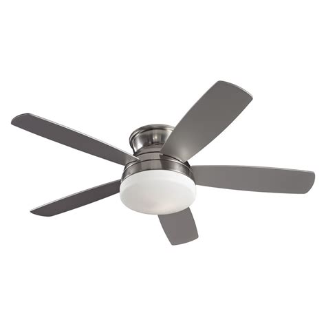 Shop Monte Carlo Fan Company 52-in Brushed Steel Flush Mount Indoor ...