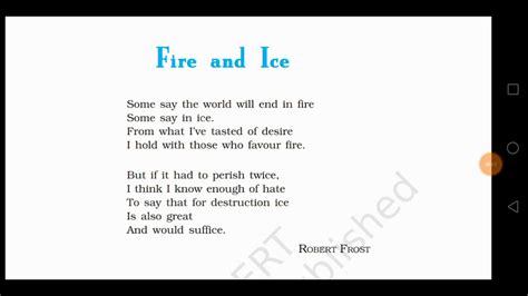 Fire and ice poem summary 266582-Fire and ice poem summary in hindi