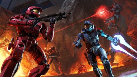 halo rouge vs fond bleu - papier peint halo - 1440x900 - WallpaperTip