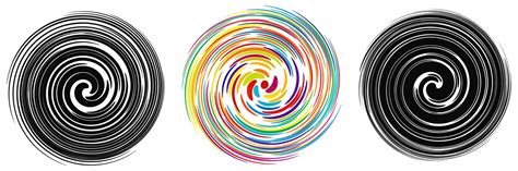 Whirl, Swirl, Twirl Spiral Set. Rotation Effect Lines Stock Vector - Illustration of revolve ...