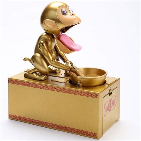 [68% OFF] Stealing Coin Golden Monkey Design Money Box | Rosegal