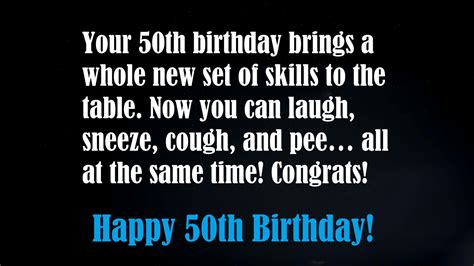 Funny 50th Birthday Wishes - 52 Humor Messages, Quotes, Sayings on Birthday