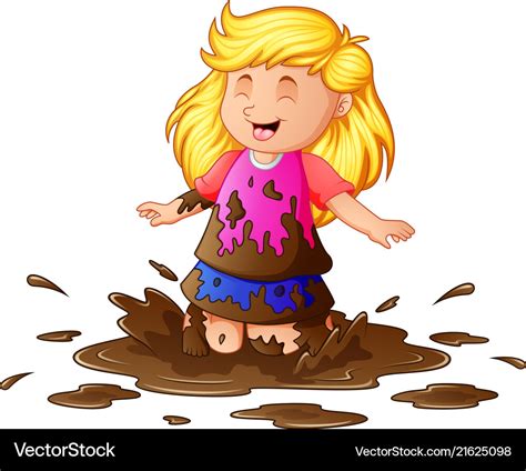Kids Playing In Mud Clip Art
