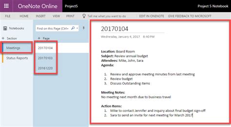 Onenote Meeting Minutes Template For Your Needs