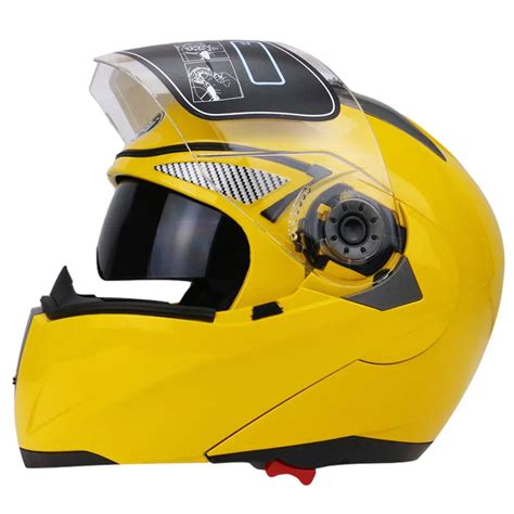 5 Colors Motorcycle Helmet Full Face Dual Visor Bike with Transparent Shield ABS Material Motor ...