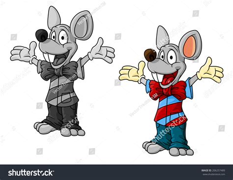 Happy Cartoon Mouse Characters Clothes Waving Stock Vector (Royalty Free) 206257489 | Shutterstock