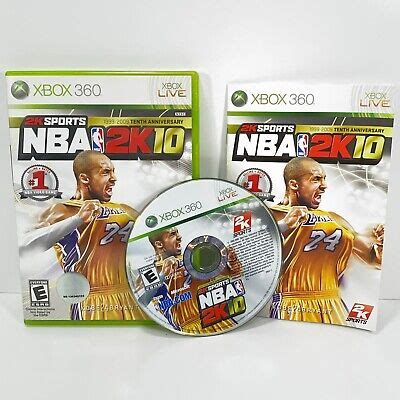 XBOX 360 NBA 2K10 10th Anniversary KOBE BRYANT Cover - CIB Complete ...