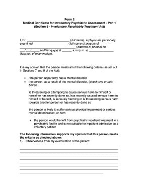 Psychiatrist Medical Certificate 2007-2024 Form - Fill Out and Sign Printable PDF Template ...