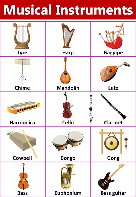 Types Of Musical Instruments And Their Names