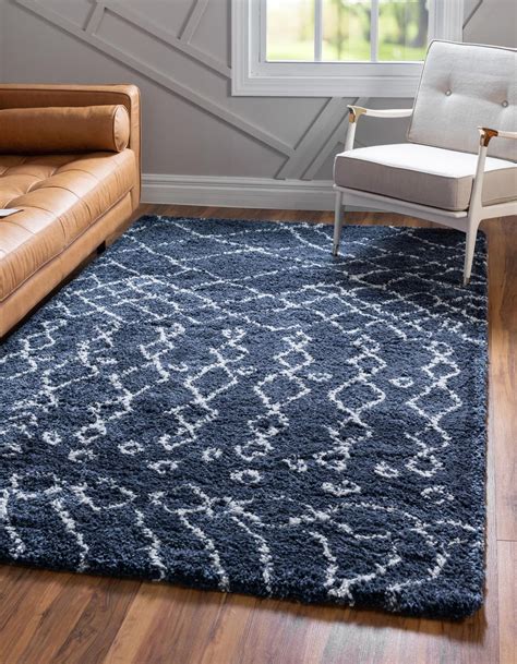 Navy Blue 8' x 10' Moroccan Shag Rug | Rugs.com