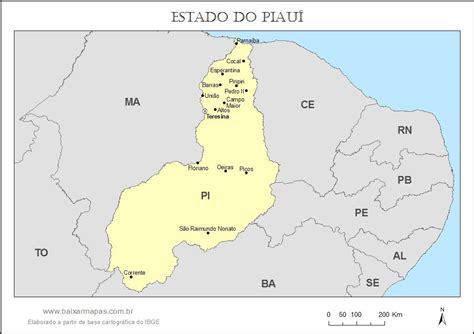 Mapa do Piauí | Baixar Mapas