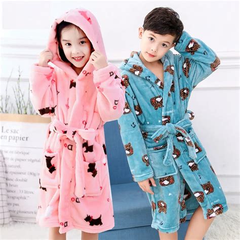 Bathing Vine Toddler Kids Bathrobe Hooded Nightgown Baby Sleepwear ...