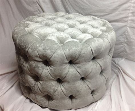 Round Tufted Ottoman Upholstered Ottoman Coffee Table Tufted