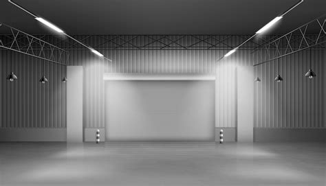 Free Vector | Empty storehouse, warehouse interior, factory