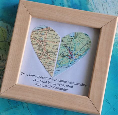 Long Distance Relationship Gift for Boyfriend Framed Map Heart | Etsy ...