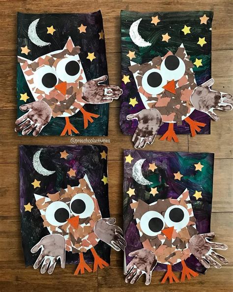 Teacher Allie on Instagram: "Owls 🦉||October 13, 2017 #prek #preschool #preschoolart # ...