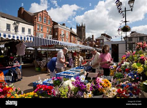 Ludlow market, Castle Square, Ludlow, Shropshire, England, United Kingdom, Europe Stock Photo ...