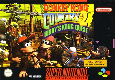 Donkey Kong Country 2: Diddy's Kong Quest (1995) SNES box cover art ...