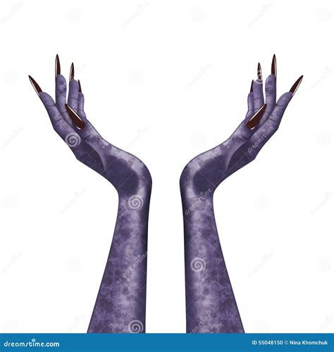 Witch Hands Holding The Full Moon Vector Illustration | CartoonDealer ...