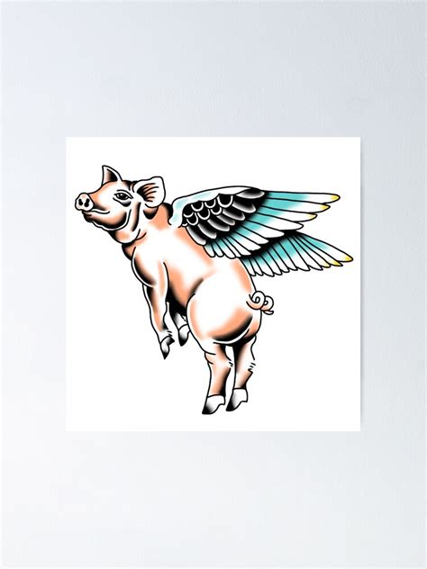 "flying pig traditional tattoo" Poster by rafaelwolf | Redbubble