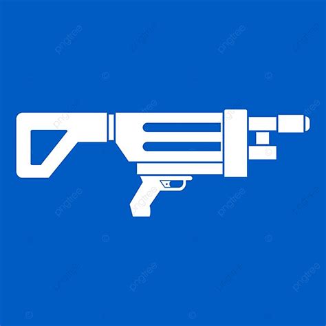 Gun Game Vector Design Images, Game Gun Icon White Isolated On Blue ...