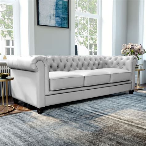 Hampton Ivory Leather 3 2 Seater Chesterfield Sofa Set - Sofa Design Ideas